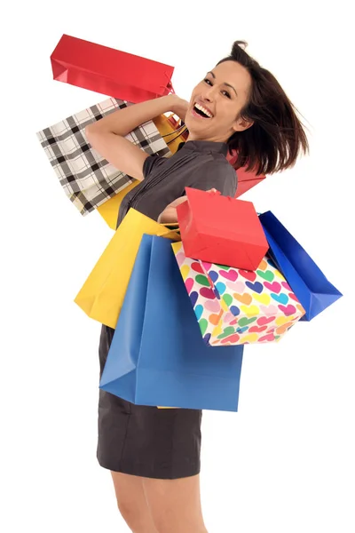 買い物袋を手に持つ女性 — ストック写真