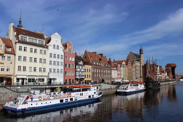 Gdansk Oude Stad Bij Rivier Motlawa — Stockfoto
