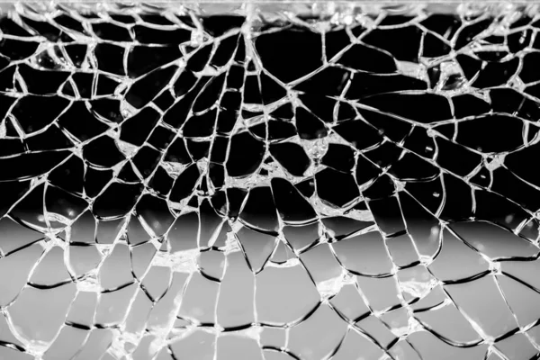 Gebroken Glas Met Spinnenweb — Stockfoto