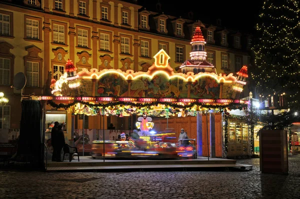 Kerstmis Erbach Odenwald Marktplaats Kerstverlichting Verlichting Deco Sneeuw Winter Advent — Stockfoto