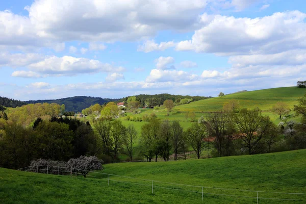 Odenwald Mittelgebirge Bei Steinklingen Frühling — Stockfoto