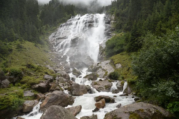 Grawa Vattenfall Grava Vattenfall Vattenfall Kaskad Stubai Dal Stubai Tyrol — Stockfoto