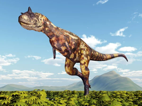 Bilgisayar Dinozor Carnotaurus Ile Illüstrasyon Oluşturdu — Stok fotoğraf