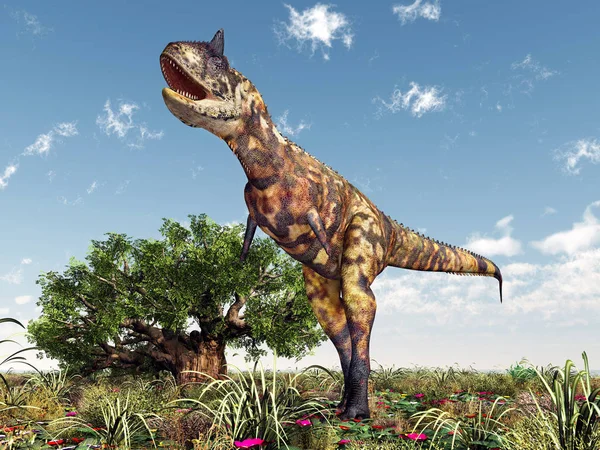 Computador Gerado Ilustração Com Dinossauro Carnotaurus — Fotografia de Stock