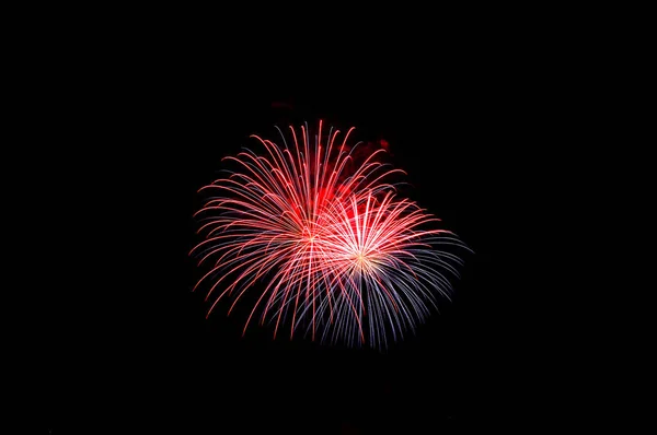 Fuochi Artificio Colorati Sfondo Nero Silvesternacht — Foto Stock