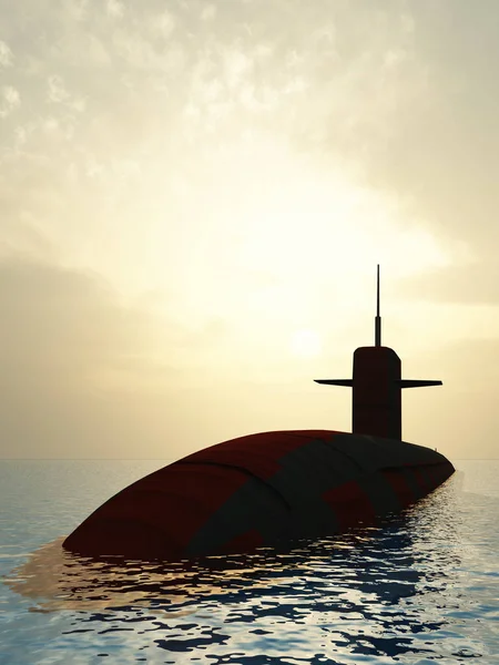 Ilustración Generada Por Ordenador Con Submarino Moderno —  Fotos de Stock