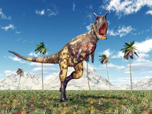 Bilgisayar Dinozor Carnotaurus Ile Illüstrasyon Oluşturdu — Stok fotoğraf