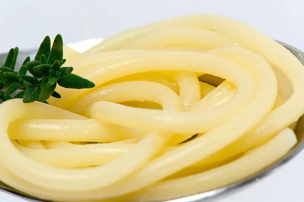Spaghetti Sobre Una Cuchara Tenedor — Foto de Stock