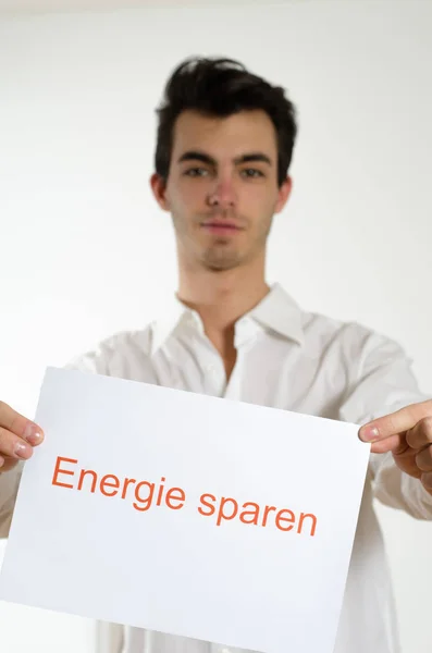 Man Kräver Energibesparing — Stockfoto