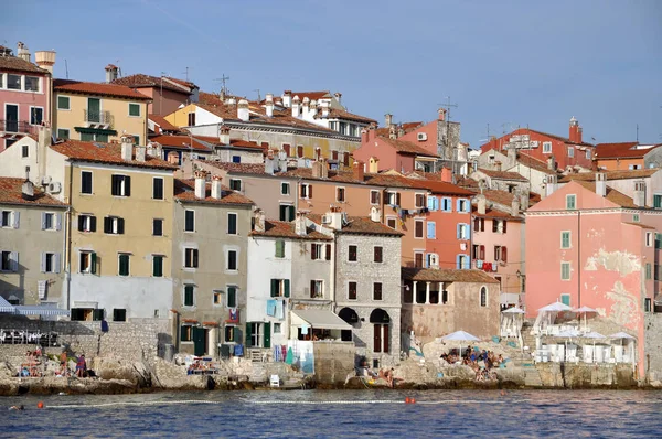 Rovinj Istria Croatia Mar Mediterranean Costa Península Cidade Velha Pitoresco — Fotografia de Stock