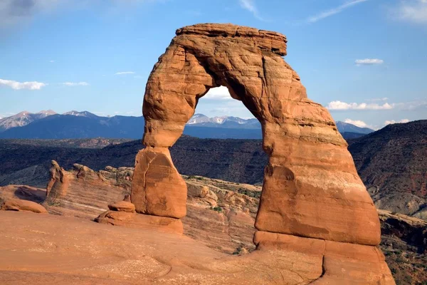 Delicate Boog Bogen Nationaal Park Utah Voor Sal Bergen — Stockfoto