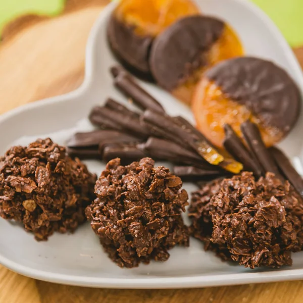 Chocolate Chips Cookies Selektiver Fokus Warme Farben — Stockfoto