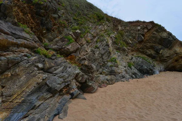 Afloramentos Rochosos Costa Quebradiça — Fotografia de Stock