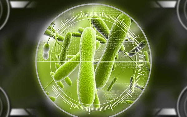 Ilustración Digital Bacterias Del Cólera Fondo Color — Foto de Stock