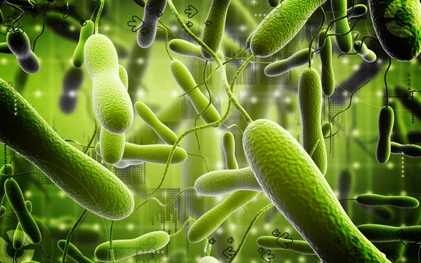 Ψηφιακή Απεικόνιση Βακτηρίων Χολέρας Έγχρωμο Φόντο — Φωτογραφία Αρχείου