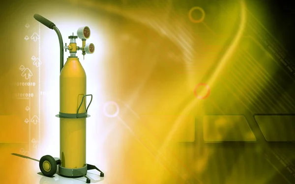 Digitale Afbeelding Van Zuurstof Cilinder Kleur Achtergrond — Stockfoto
