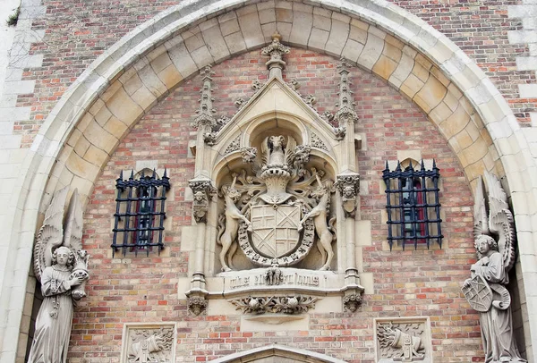 Πύλη Του Gruuuthusemuseum Πρώην Παλάτι Των Αρχόντων Του Gruuthuse Brugge — Φωτογραφία Αρχείου