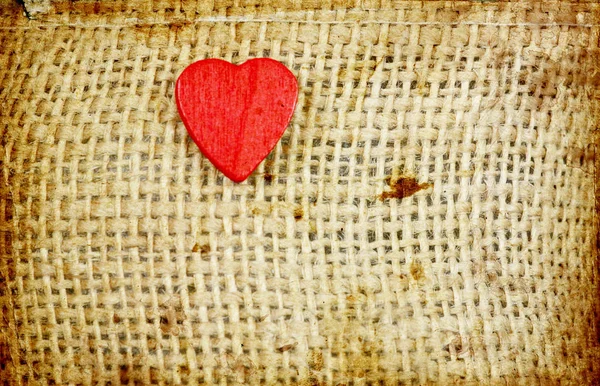 Ročník Valentines Den Pozadí Textil Srdcem — Stock fotografie