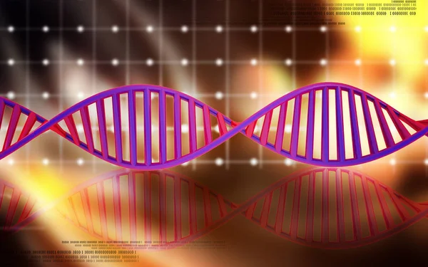 Ilustración Digital Estructura Del Adn Fondo Color — Foto de Stock