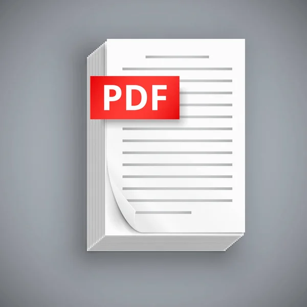 Иконки Pdf Стопка Бумажных Листов Векторные Иллюстрации — стоковое фото