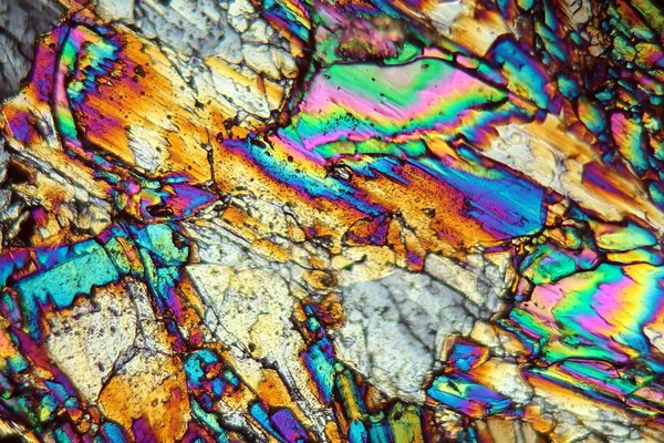 Solfato Rame Sotto Microscopio — Foto Stock