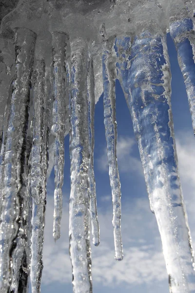 Eiszapfen Kalten Wintertagen — Stockfoto