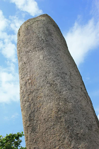 Μενίρ Της Kerloas Μεγαλύτερο Ακόμα Όρθια Menhir Bretage Περίπου Ύψος — Φωτογραφία Αρχείου