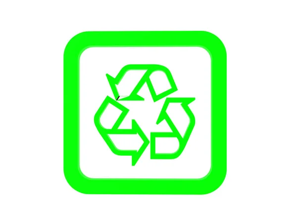 Recycling Symbol Auf Weißem Hintergrund — Stockfoto