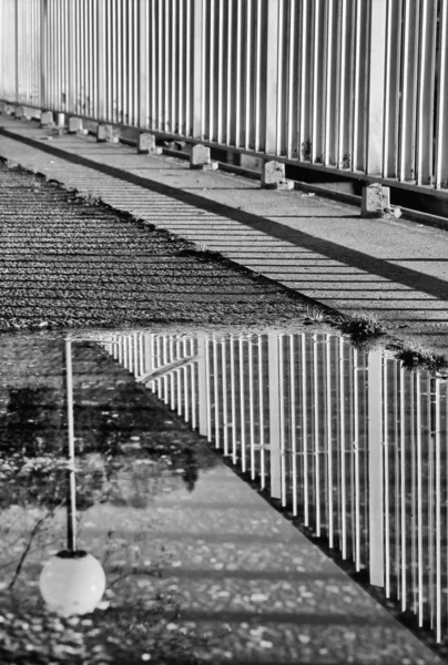 Schwarz Weiß Foto Eines Bahngleises — Stockfoto