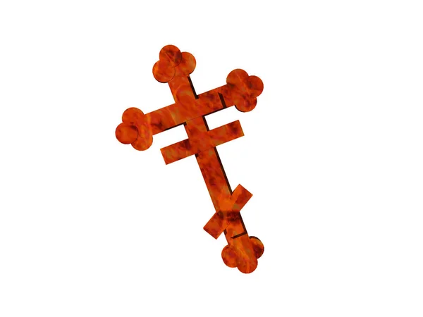 木製の十字架の3Dレンダリング — ストック写真