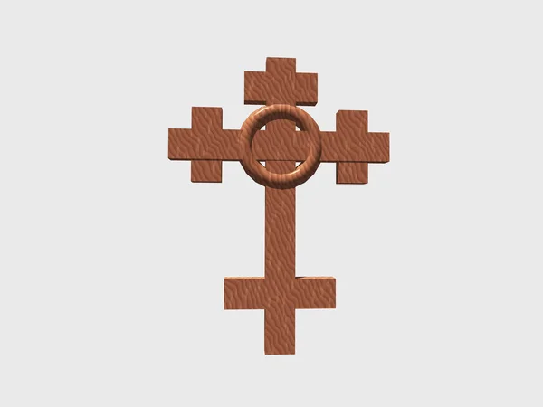 Vector Illustration Wooden Cross — Stock Photo, Image