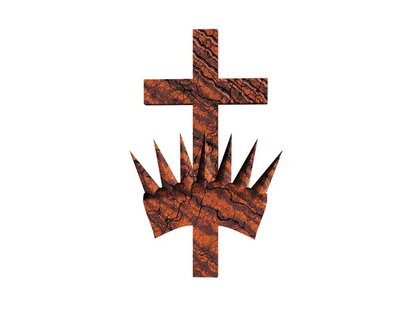 Rendu Une Croix Signe Bois — Photo