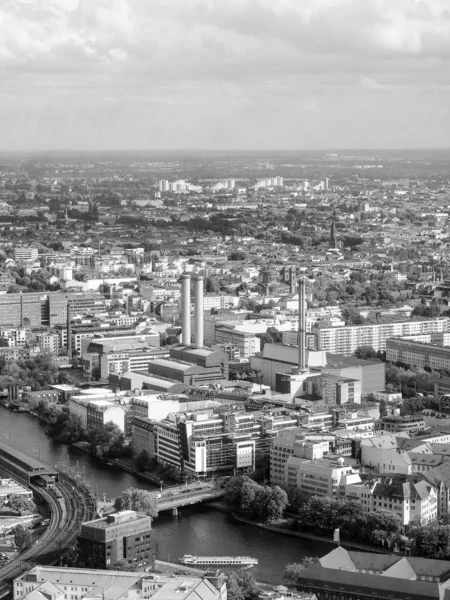 Aeria Widok Miasta Berlin Niemczech Czerni Bieli — Zdjęcie stockowe