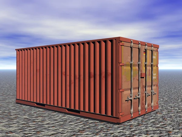 Container Merci Con Contenitore Rosso — Foto Stock