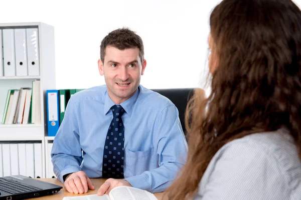 Business Man Woman Counseling Interview — Stock Photo, Image