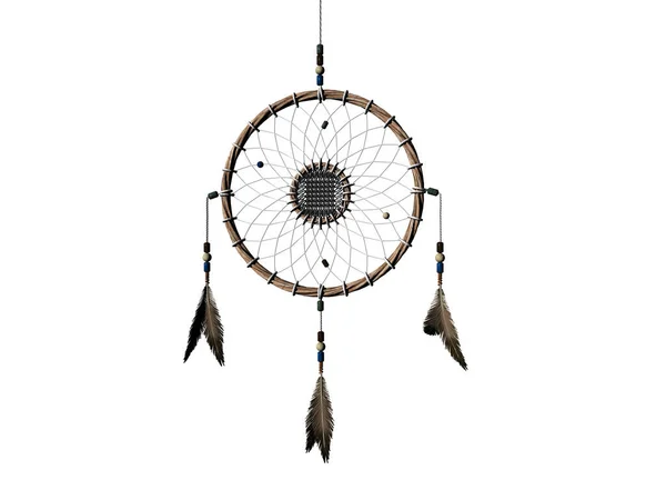 Dreamcatcher Pintado Con Plumas — Foto de Stock