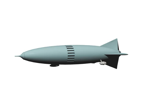 3D渲染在白色背景上飞行的火箭 — 图库照片