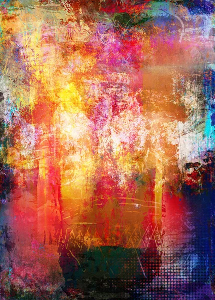 Mixed Media Painting Graphic Textures Contemporary — Stock Photo, Image
