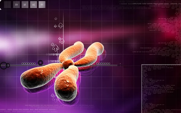 Digitale Darstellung Des Chromosoms Farbigen Hintergrund — Stockfoto