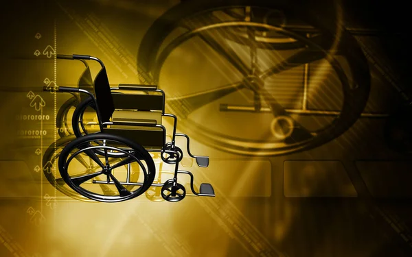 Ψηφιακή Απεικόνιση Αναπηρικού Αμαξιδίου Έγχρωμο Φόντο — Φωτογραφία Αρχείου