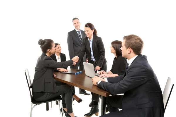 Business People Working Conference Isolated White — Stock Photo, Image