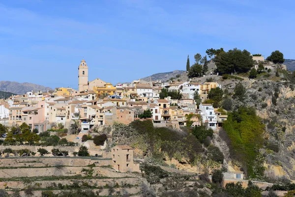 Mauern Und Kirche Von Polop Marina Costa Blanca Spanien Alicante — Stockfoto