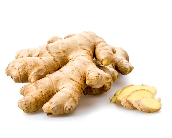 Freshly Cut Ginger Isolated White Background — Stock Photo, Image