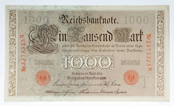 Front Thousand Mark Reichsbanknote 2012 — Stock Photo, Image