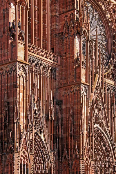 Gótico Catedral Strasbourg Westfassade — Fotografia de Stock