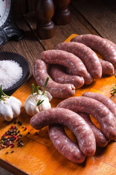 Saucisse Blanche Maison Porc Viande Veau — Photo