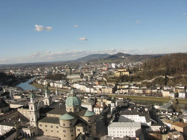 Vista Dalla Fortezza Montagna Salzburg — Foto Stock