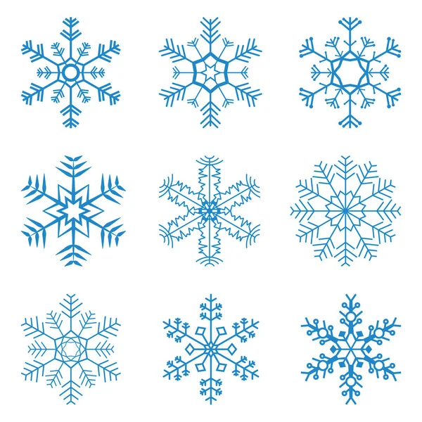 Collection Different Snowflakes White Background — Stock Photo, Image