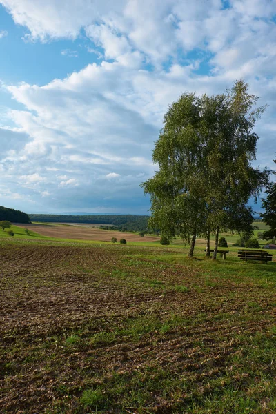 Idylický Landschft Made Hausen Okres Schweinfurt Německo — Stock fotografie