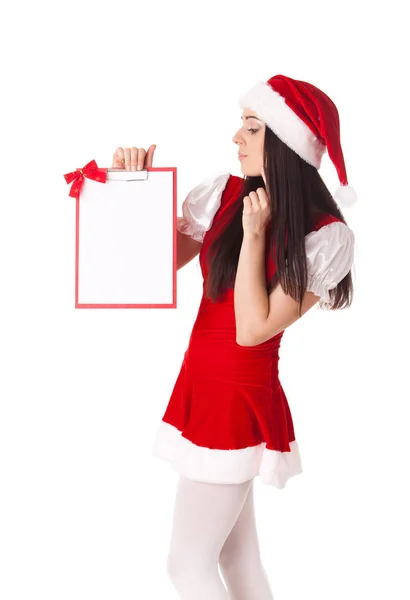 Noel Baba Nın Takım Elbise Ile Beyaz Bir Arka Planda — Stok fotoğraf